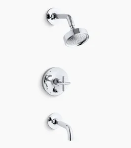 shower with push-button diverter
